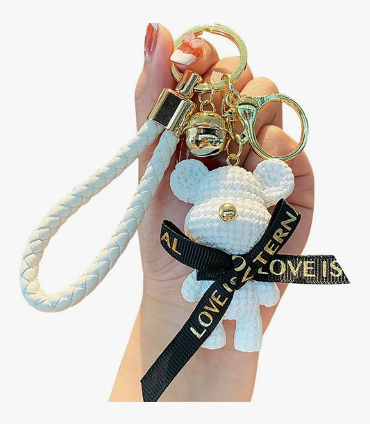 "Blush Bear Charm Keychain"